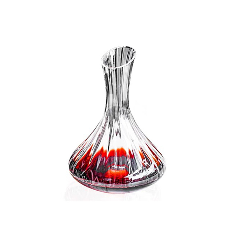 Valentine decantor de vin din cristal cu dungi, gură înclinată, pentru uz casnic și comercial