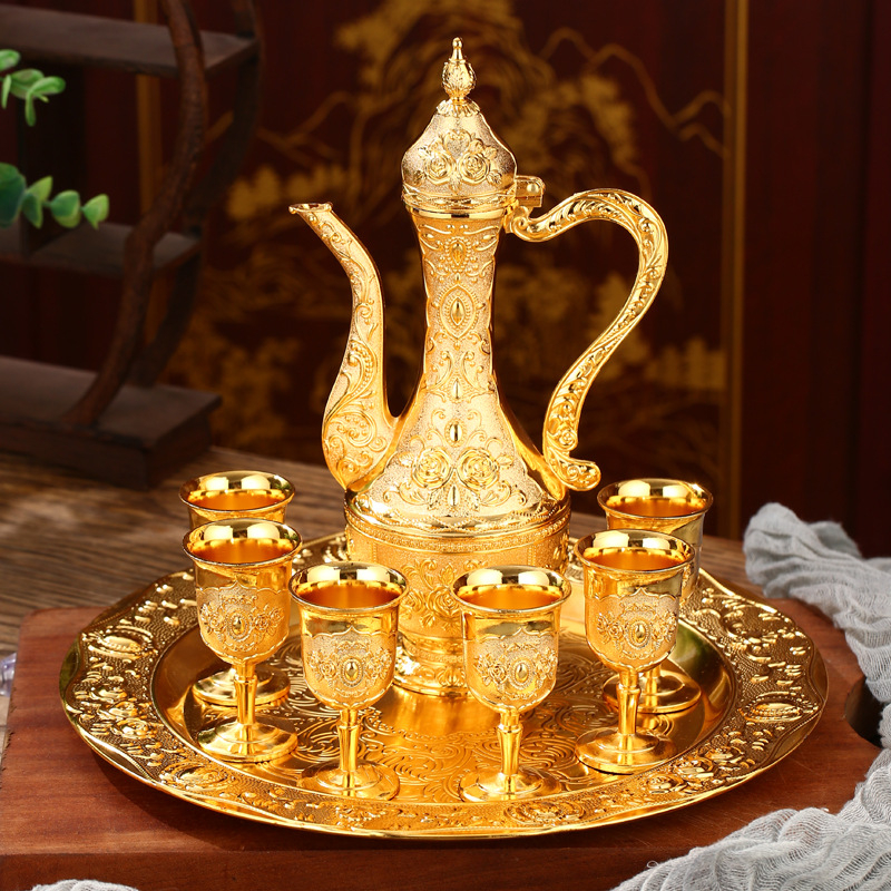 Set de pahare pentru lichior pentru uz casnic, pahare mici cu mâner, distribuitor de turnare, stil european, set complet