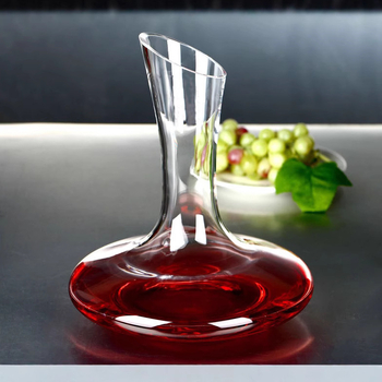 Decantator de vin roșu din cristal, gură înclinată, 1500 ml, realizat manual