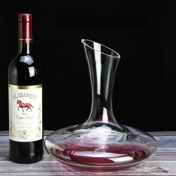 Decantator de vin roșu din cristal, gură înclinată, 1500 ml, realizat manual