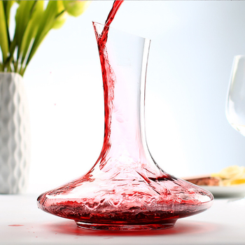 Decantator de vin roșu din cristal, gură înclinată, 1500 ml, realizat manual
