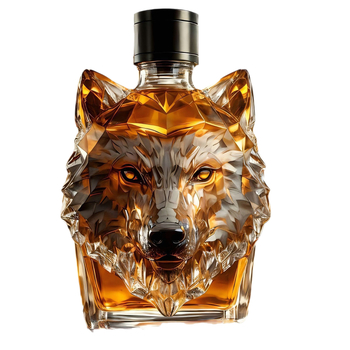 Decantor cu cap de lup pentru whiskey și vodcă, sticlă borosilicat de înaltă calitate, 101-200 ml