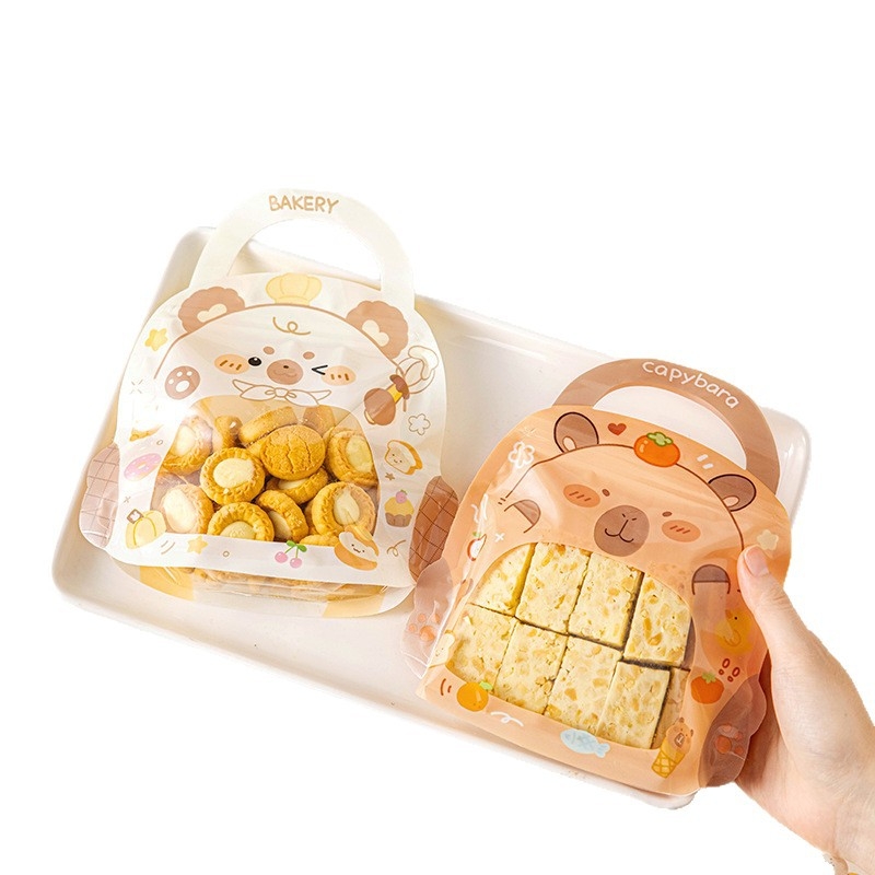 Geantă Card Head pentru biscuiți cu fermoar, pungă de ambalare alimentară Snowflake pastry, pungă transparentă sigilabilă pentru bomboane