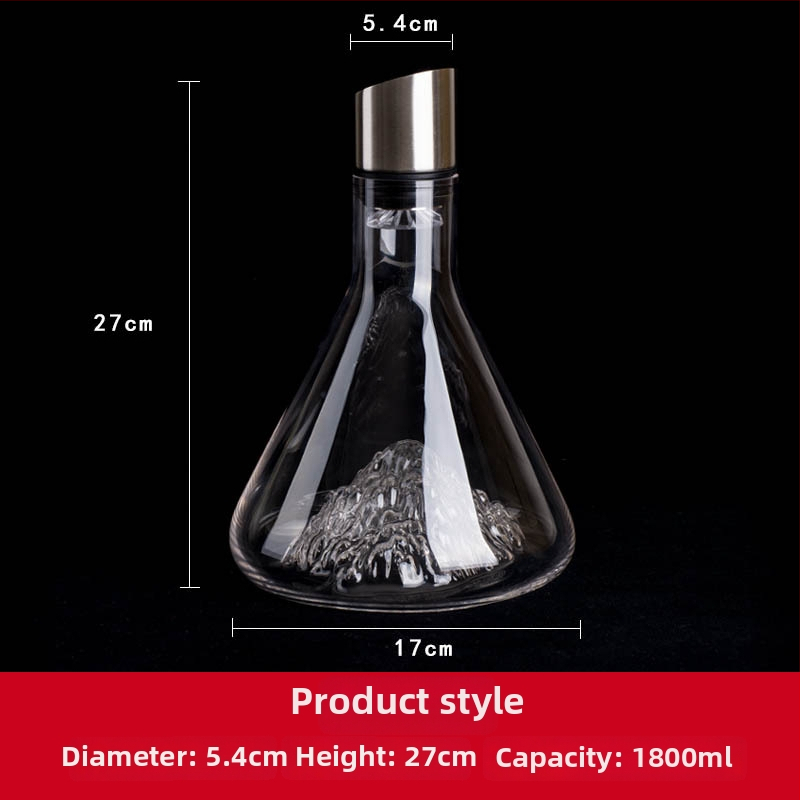 Decantor de vin roșu din sticlă cristal, formă de aisberg, pentru uz casnic, design creativ de turnare rapidă