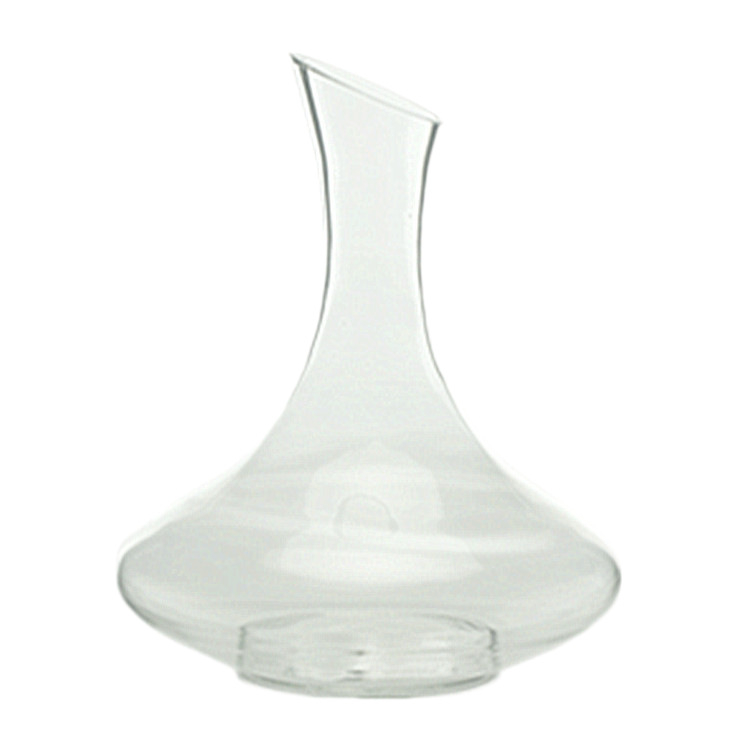 Decantor de cristal, cu corp mare și gură înclinată, robinet filetabil pentru vin roșu