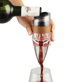 Decantor pentru vin roșu cu textură lemnoasă, model nou 2026, aerare rapidă
