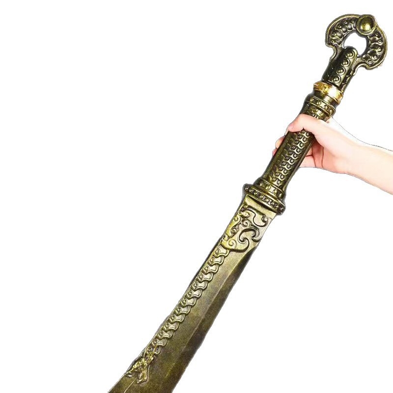 Decanter ceramic în formă de cuțit, 1 kg, în cutie din lemn, recipient decorativ cu finisaj bronzat