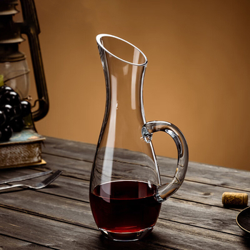 Decantor din sticlă cristal pentru uz casnic, dispenser de vin, înaltă calitate, stil modern minimalist, capacitate 1000 ml+