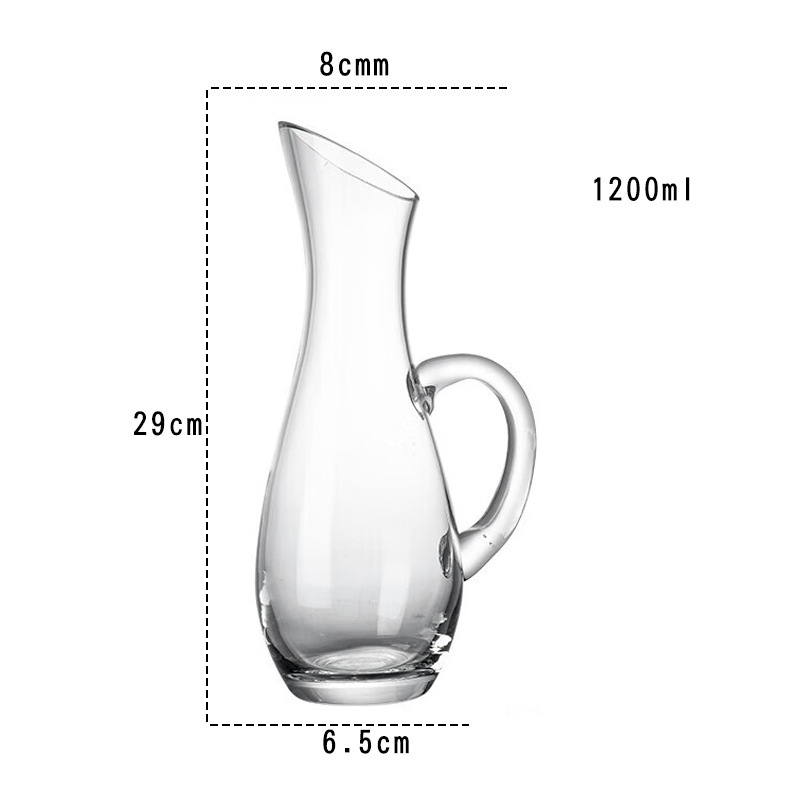 Decantor din sticlă cristal pentru uz casnic, dispenser de vin, înaltă calitate, stil modern minimalist, capacitate 1000 ml+