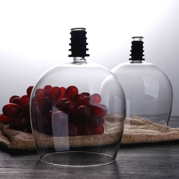 26N pahar de vin fără picior, transparent, design roșu pentru călătorii, 301-400 ml