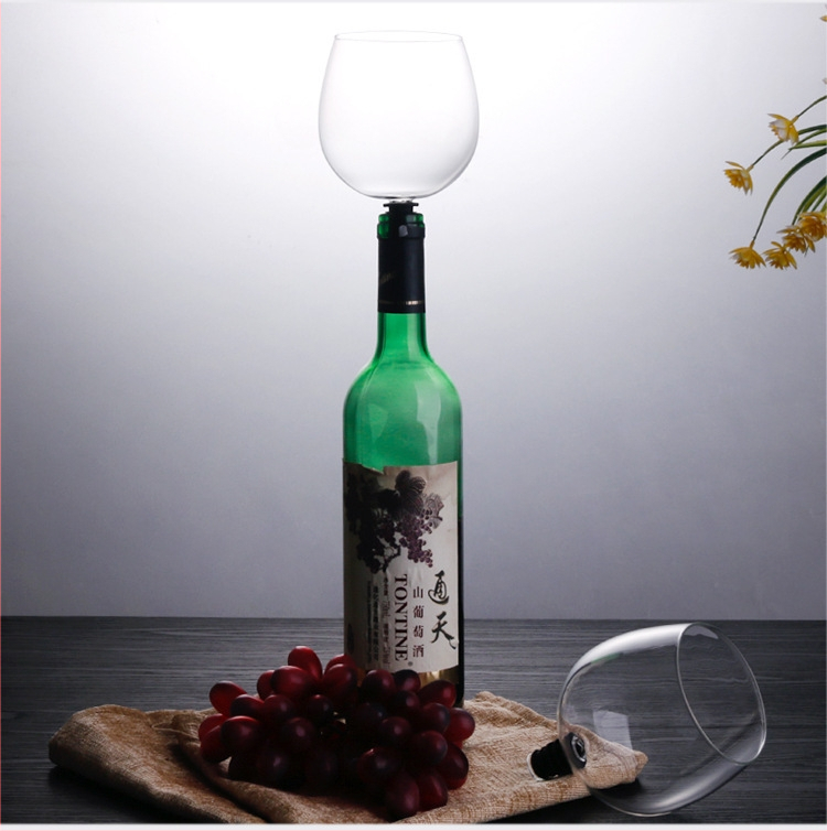 26N pahar de vin fără picior, transparent, design roșu pentru călătorii, 301-400 ml