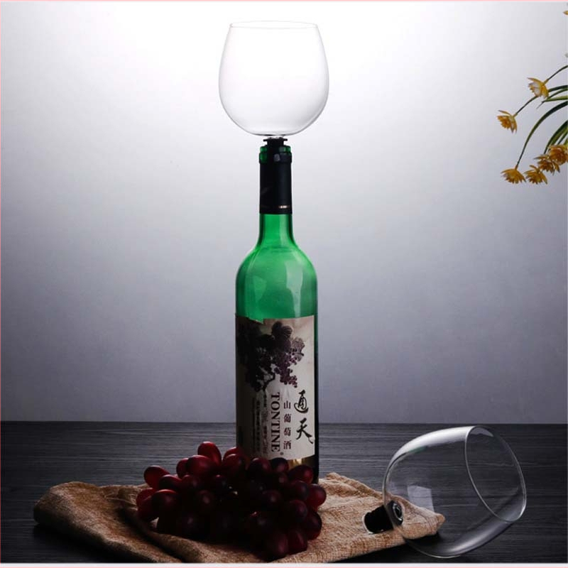 26N pahar de vin fără picior, transparent, design roșu pentru călătorii, 301-400 ml