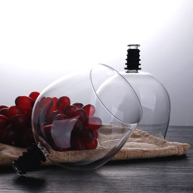 26N pahar de vin fără picior, transparent, design roșu pentru călătorii, 301-400 ml