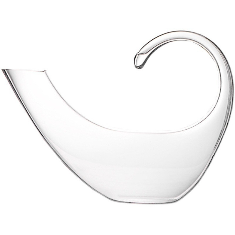 Decantator din sticlă cristal pentru vin roșu, 1000 ml, design modern minimalist, motiv Scorpion