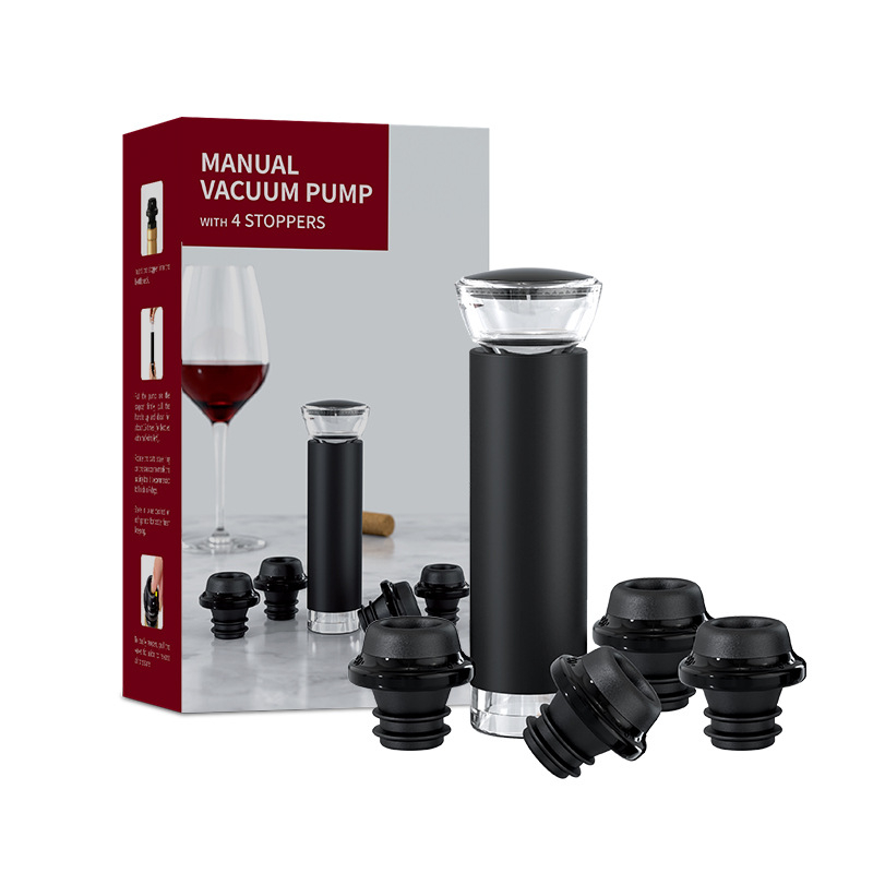 Set de 4 dopuri de vin din silicon cu vid pentru păstrarea prospețimii – accesorii pentru barul de acasă