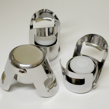 Dop pentru șampanie din oțel inoxidabil 430 - dop vacuum pentru vin, dop de conservare, set de accesorii pentru vin în pungă PP, gadget de bucătărie