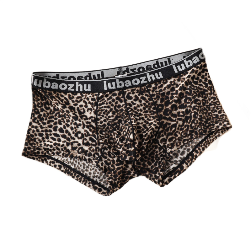 Muške bokserice s leopard uzorkom, prozračne, tanke, moderne, niska struka, široka guma, udoban kroj