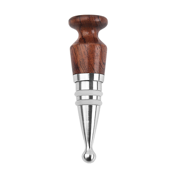 Dop de vin din lemn de rosewood și oțel inoxidabil pentru conservarea și sigilarea sticlei