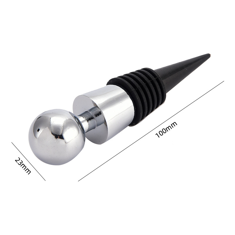Stopper conic pentru vin, cu cap rotund, sigilare a vinului – dop din aliaj de aluminiu