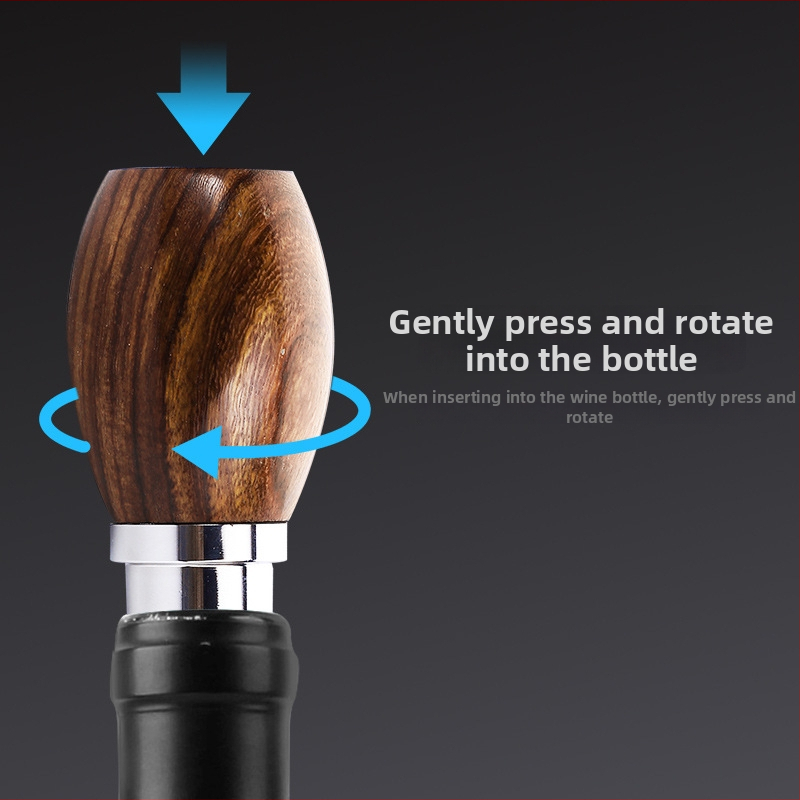 Kang Zhirun Dop pentru sticlă de vin, din oțel inoxidabil 304, lemn de santal verde