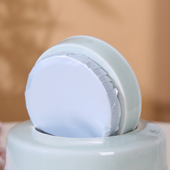 Borcan ceramic sigilat pentru ceai, cu două compartimente, pentru ceai negru, ceai verde și Tieguanyin — ambalaj cadou