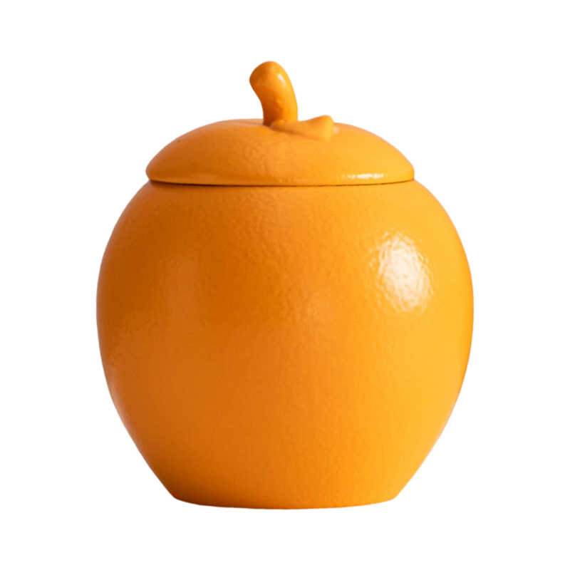 Recipient ceramic pentru ceai portocaliu, sigilat, vas decorativ cu logo personalizat; potrivit pentru ceai negru, ceai verde și Pu'er