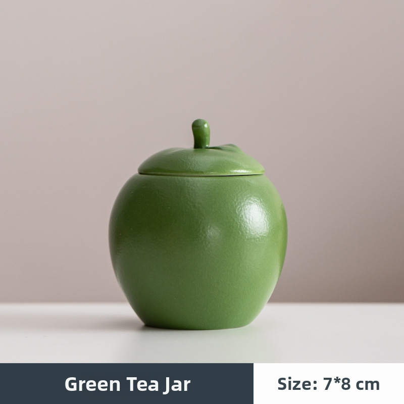 Recipient ceramic pentru ceai portocaliu, sigilat, vas decorativ cu logo personalizat; potrivit pentru ceai negru, ceai verde și Pu'er