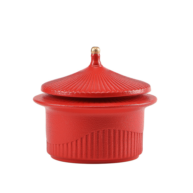 Recipient ceramic pentru ceai, inspirat de Orașul Interzis, cu capac mare, etanș, rezistent la umezeală, recipient de depozitare de înaltă calitate.