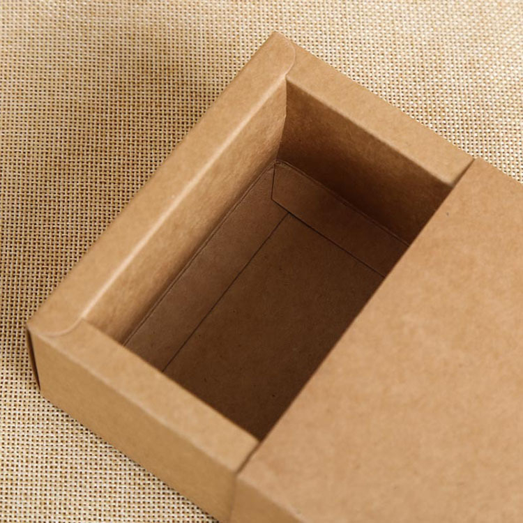 Cutie Kraft din carton negru, cu sertar dreptunghiular pentru ceai parfumat și produse de machiaj – ambalaj cadou
