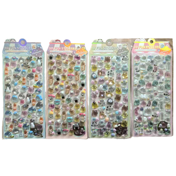 Stickere 3D cu personaje de desene animate, diamante de cristal, pentru copii – autocolante decorative transparente