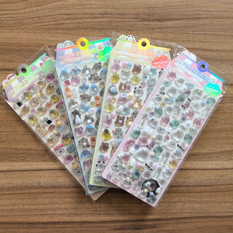 Stickere 3D cu personaje de desene animate, diamante de cristal, pentru copii – autocolante decorative transparente