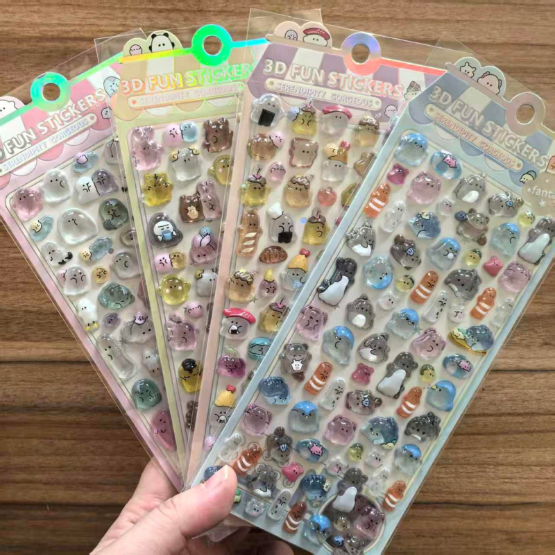 Stickere 3D cu personaje de desene animate, diamante de cristal, pentru copii – autocolante decorative transparente