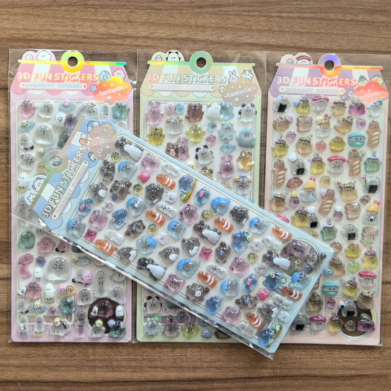 Stickere 3D cu personaje de desene animate, diamante de cristal, pentru copii – autocolante decorative transparente
