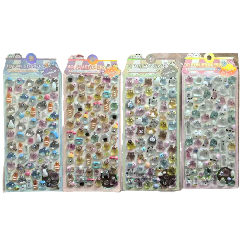 Stickere 3D cu personaje de desene animate, diamante de cristal, pentru copii – autocolante decorative transparente