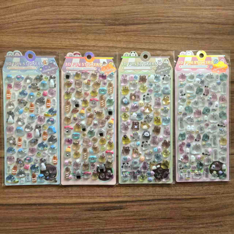 Stickere 3D cu personaje de desene animate, diamante de cristal, pentru copii – autocolante decorative transparente