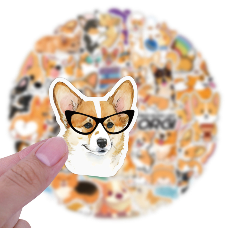 110 autocolante cu Corgi, drăguțe pentru decorarea jurnalelor și a papetăriei, rezistente la apă pentru sticla de apă și calculator