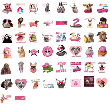 50 autocolante roz cu animale, stil desen animat drăguț, design unic, pentru caiet și telefon, autocolante decorative