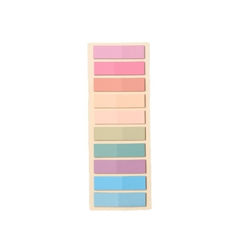 Set personalizat de notițe translucide PET fluorescente, în 10 culori Morandi, cu bloc de notițe și etichete de index, pentru elevi