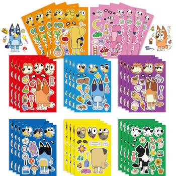 JM2305010 Autocolante pentru față DIY – copii creativi, personaje de desene animate, interacțiune în familie