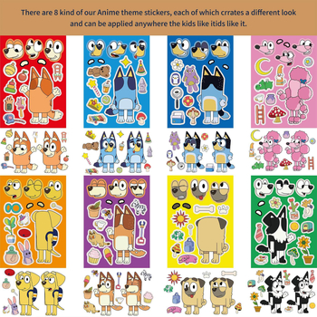 JM2305010 Autocolante pentru față DIY – copii creativi, personaje de desene animate, interacțiune în familie