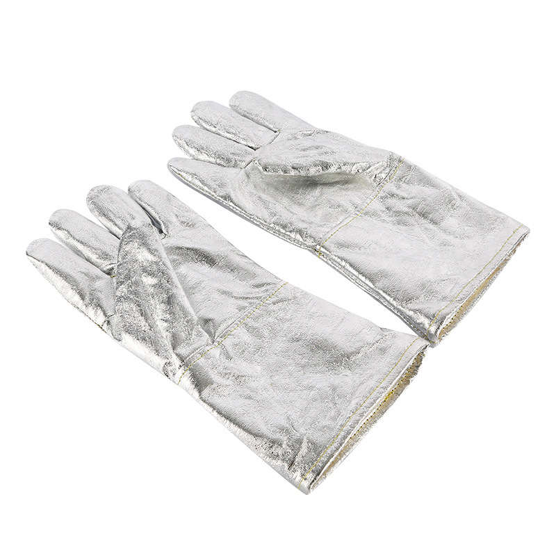 Mănuși de izolație termică din folie de aluminiu, rezistente la temperaturi înalte, ignifuge, uz industrial pentru topire, protecție pentru cinci degete, izolație până la 1000°C