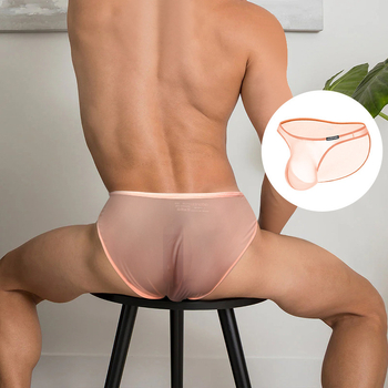 Muške gaćice niskog struka, prozirne, prozračne bikini briefs s podizanjem bokova, mali trokut AD702