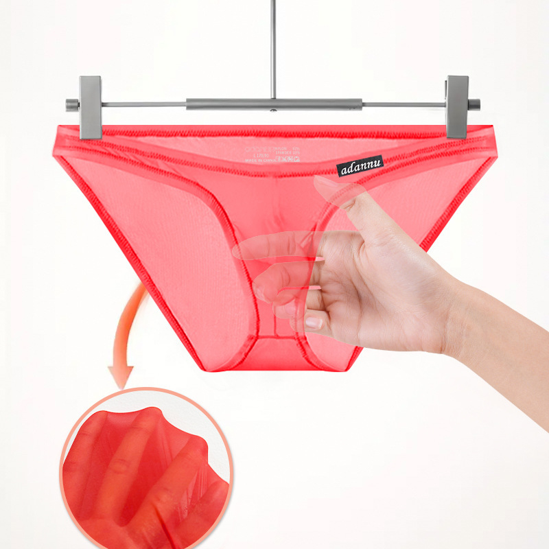 Muške gaćice niskog struka, prozirne, prozračne bikini briefs s podizanjem bokova, mali trokut AD702