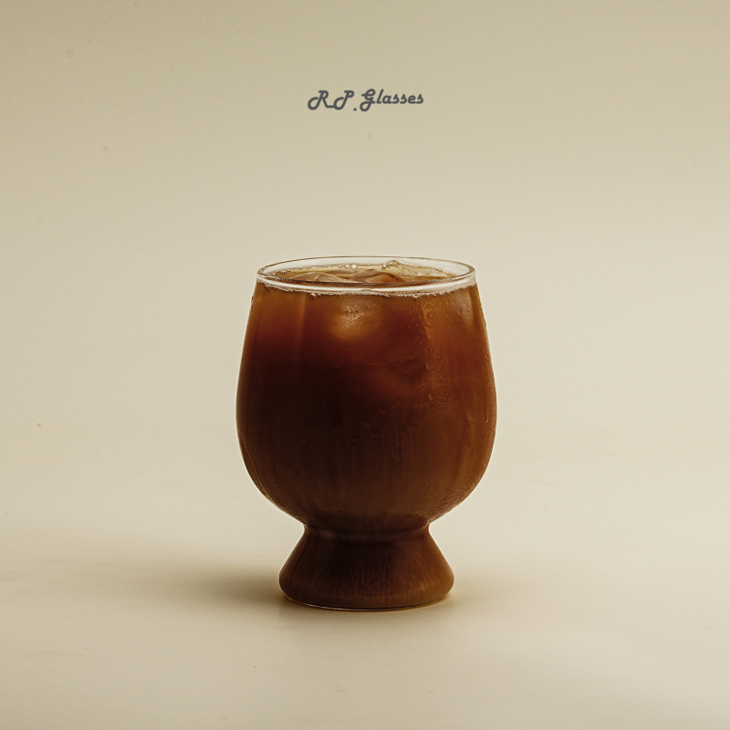 RP cană de bere artiziană cu burtă mare, ceașcă de cafea din sticlă rezistentă la căldură și frig, design cu burtă rotundă și coadă de pește, imprimare logo