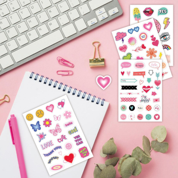 6 foi cu autocolante desen animate drăguțe pentru jurnal, autocolante autoadezive, decor DIY în stil nordic