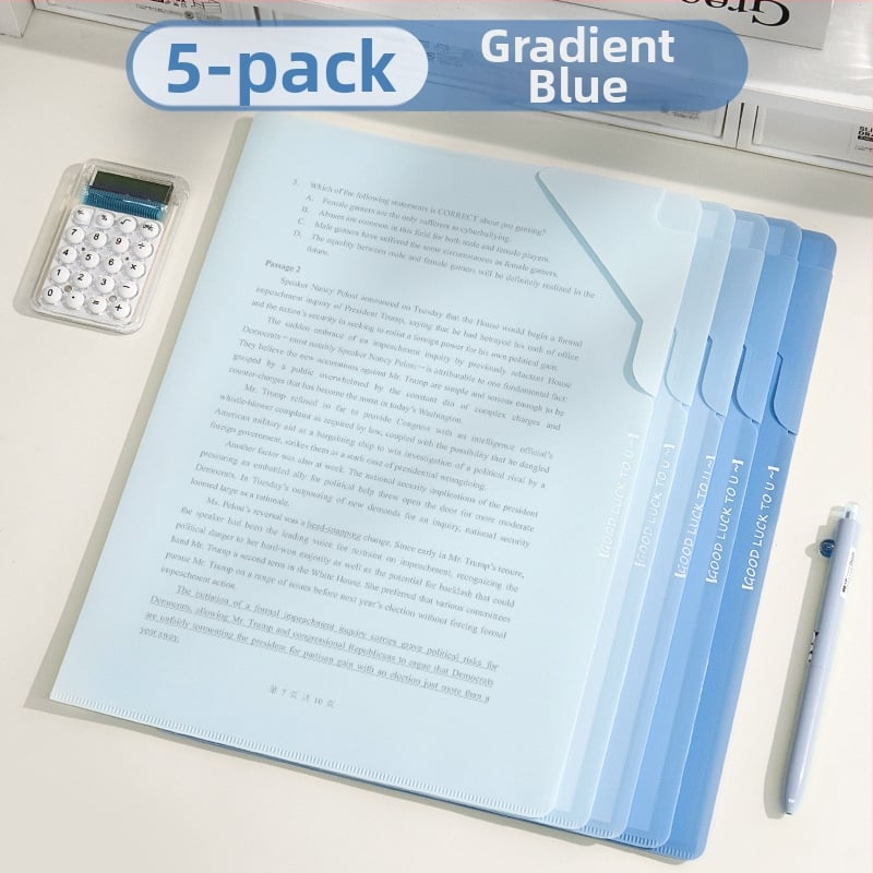 Dosar L în gradient, A4, dosar de depozitare gros, inserție transparentă, proiectat pentru elevii din învățământul primar