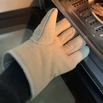 Mănuși industriale rezistente la temperaturi înalte, izolație termică din bumbac, cu cinci degete, anti-arzuri, durabile pentru cuptor, grătar și coacere