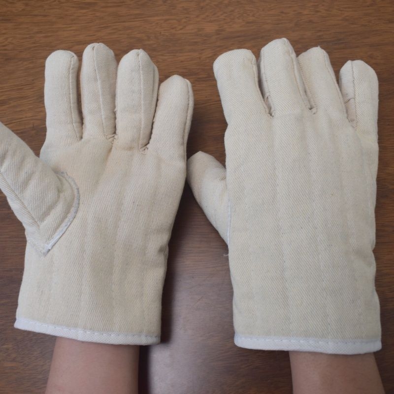 Mănuși industriale rezistente la temperaturi înalte, izolație termică din bumbac, cu cinci degete, anti-arzuri, durabile pentru cuptor, grătar și coacere