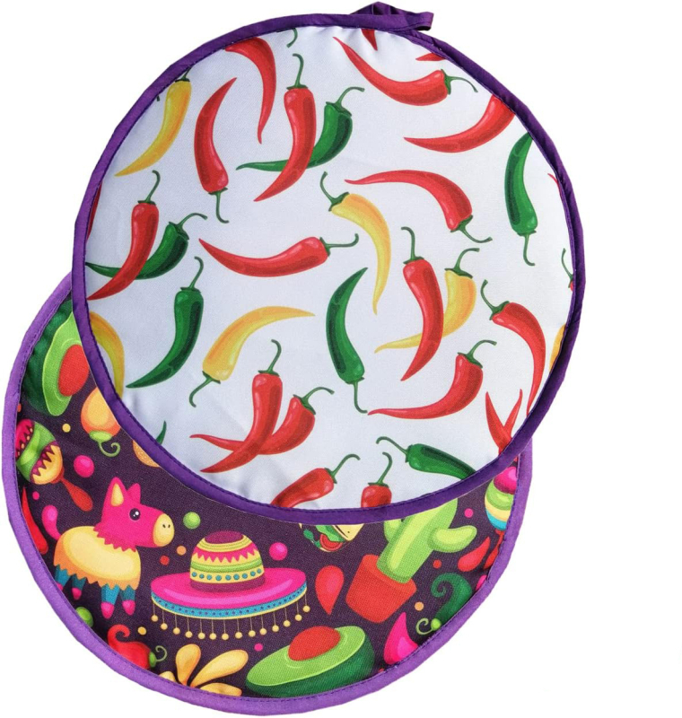 Geantă izolantă rotundă pentru tortilla, imprimare digitală pe ambele fețe