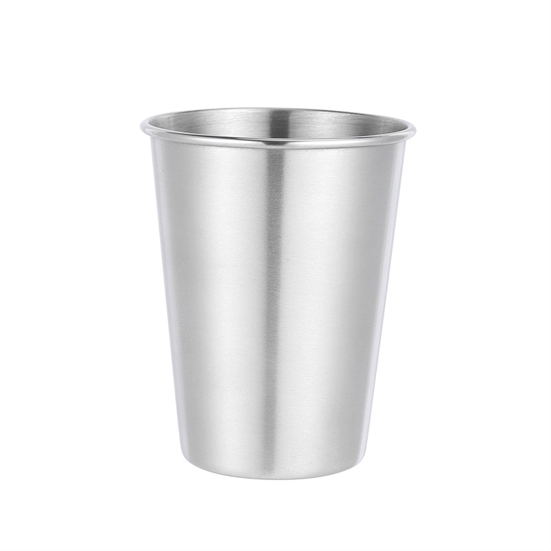 Pahar de bere din oțel inoxidabil 304, margine rulată, un singur strat, capacitate 101–200 ml